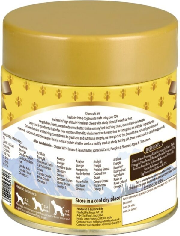 Pawfect Cheese Biscuits - Pineapple & Coconut 100 gr - Afbeelding 2