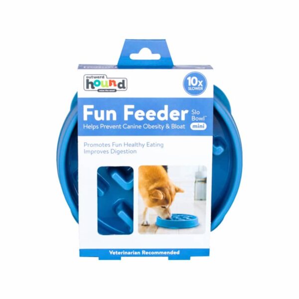Outward Hound Fun Feeder/Slo Bowl mini blauw