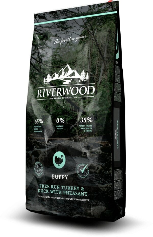 Riverwood Puppy - Kalkoen & Eend met Fazant (Korte THT datum)
