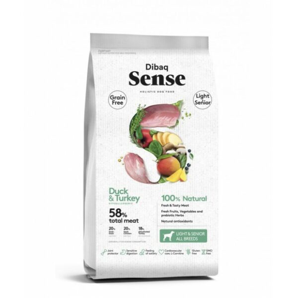 Dibaq Sense Grainfree – Light/Senior Eend & Kalkoen