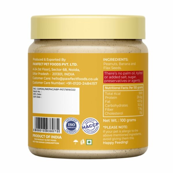 Pawfect Peanut Butter - with Banana & Flaxseeds - Afbeelding 2