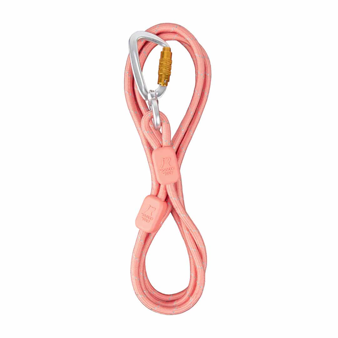 Woolly Wolf - Rope Leash (dun)- 8mm - Salmon Pink