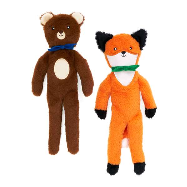 Zippypaws Fluffy Peltz – Bear and fox